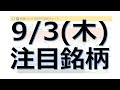 【9月3日(木)の注目銘柄】本日の株式相場振り返りと明日の注目銘柄を解説