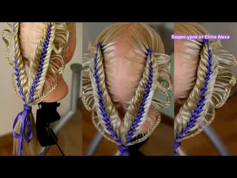 Причёска для девочки из кос Крылышки Peinado de trenzas Hair tutorial