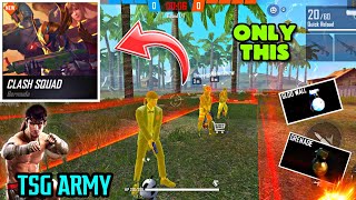 FREEFIRE CLASH SQUAD MODE || TSG JASH PLAYING WITH GLOO WALL , GRENADE AND FIST || OMG REACTION