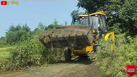 JCB 3DX Xpert Machine Loading mud Swaraj 735 Powertrac Euro and GSB Road Leveler | jcb tractor video
