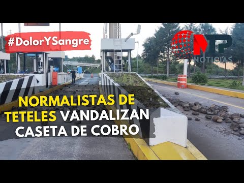 Normalistas de Teteles y Ayotzinapa vandalizan caseta