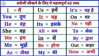 अंग्रेजी बोलना कैसे सीखें।  important pronoun words hindi and english.