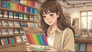 A Spring Day Alone 🌸 | Stationery Shop, Matcha & Coloring in the Park | Ghibli ASMR
