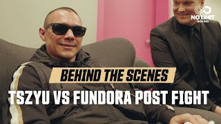 Tim Tszyu locker room after Blood bath fight with Fundora | Explains head cut & fighting blind