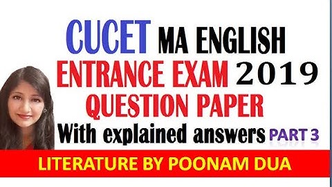 CUCET CUET 2019 PART 3  MA English Entrance  Exam preparation Solved Question Paper  Q 81-100