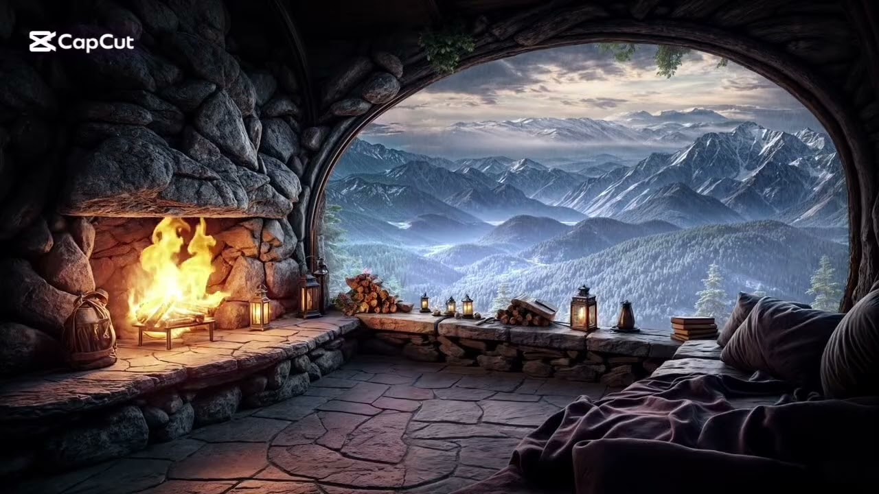 Natural Cave Fireplace: Combining Rustic Charm and Modern Efficiency”