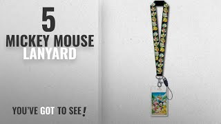 Top 10 Mickey Mouse Lanyard [2018]: Disney Mickey & Gang Black Lanyard with Card Holder