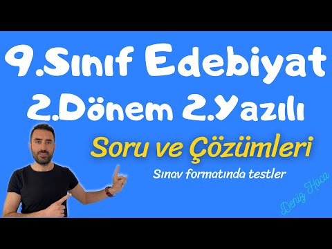 9.Sınıf Edebiyat 2.Dönem 2.Yazılı Soruları - 25 Test ve Çözümü📝