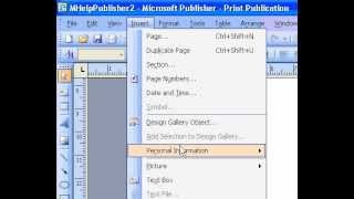 Microsoft Office Publisher 2003 Add a personal information component to a publication Net Worth