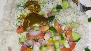 white rice with salad and ACHAR || life with sk #shorts #trending