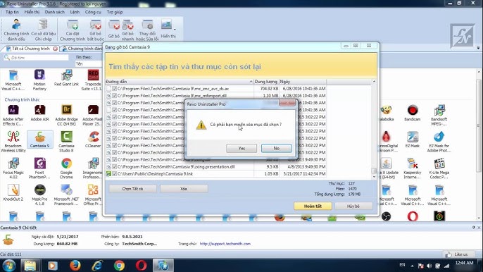 CAMTASIA STUDIO 9.0.5 (nâng cao - end) - Làm Thế Nào Để Xóa Sổ Hoàn Toàn Camtasia 9 Ra Khỏi Máy Tính