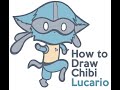 How to draw lucario cute kawaii chibi from pokemon easy step by step drawing tutorial