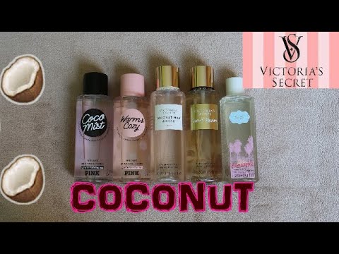 VICTORIA'S SECRET BODY MISTS REVIEW  COMPARING ALL MY COCONUT SCENTS 