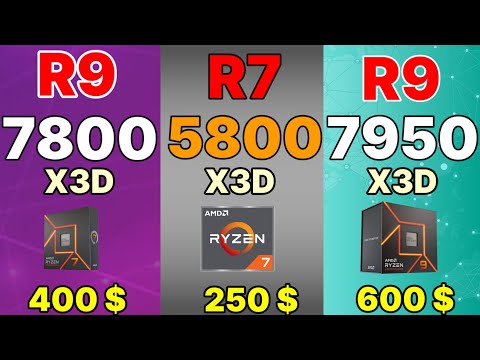 R7 7800X3D VS I9 13900K VS 5800X3D VS  VS R9 7950X3D VS I5 13600K  1080p gaming benchmarks +RTX 4090