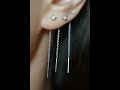18K White Gold  Diamond Pull Through Earrings Lena Cohen Jewellery London