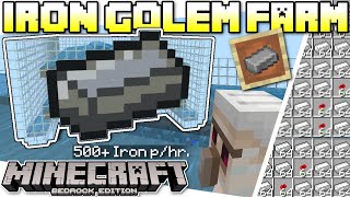 Minecraft Bedrock - IRON GOLEM FARM (500+iron p/hr ) Automatic ( Tutorial ) Xbox,PS4,Window & Switch