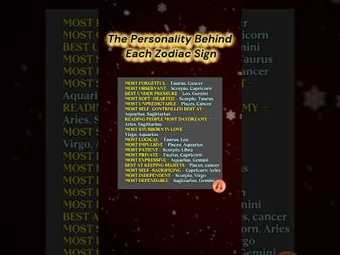 The Personality Behind Each Zodiac Signs #zodiacsign #shortsviral #zodiac #zodiacsymbol