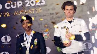 Gold for Carlsen, Silver for Pragg, Bronze for Fabi - Closing ceremony of FIDE World Cup 2023