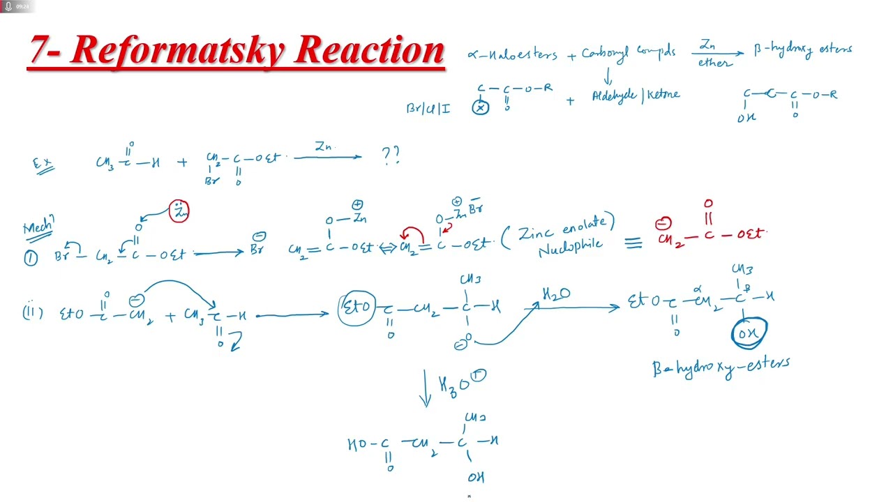 L-7: Reformatsky Reaction with Mechanism | Named Reactions | Organic Chemistry