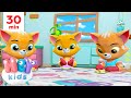 Three Little Kittens and More!  | Animals for Kids | Hey Kids Nursery Rhymes | Songs for Kids