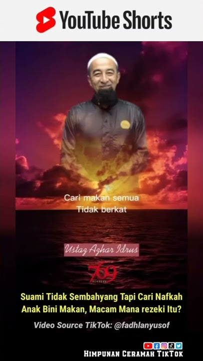 Suami Tidak Sembahyang Tapi Cari Nafkah Anak Bini Makan, Macam Mana rezeki Itu?. | Ustaz Azhar Idrus