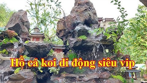 Hồ cá koi di động kích thước lớn kết hợp mô hình thác nước mới hoàn thành