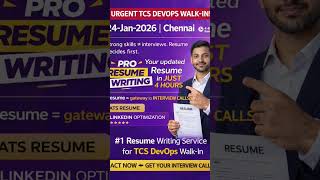 TCS DevOps Walk-In on 24 Jan? Your Resume Decides Everything #job #tcs #hiring #freshers #resume
