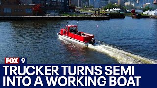 Trucker turns semi into a working boat