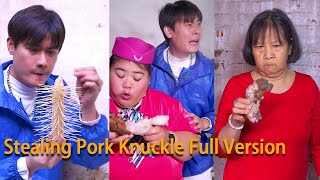 Genius fat girl secretly eats her mother's pork knuckle and gets beaten! #guige# TikTok funny