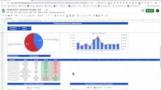 Facebook Ads Report - Ecommerce Dashboard for Google Sheets Spreadsheet -  DOWNLOAD Template