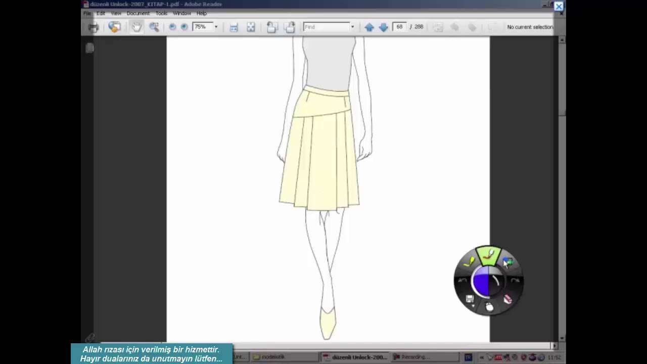 Asimetrik pileleli etek kalıbı elde ve bilgisayarda nasıl çıkartılır ve nasıl dikilir ders 2