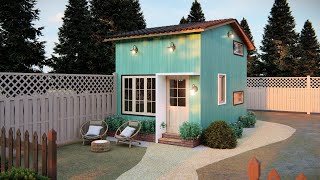 (260 sqft) Charming Tiny House with Loft Design 4 x 6 m ( 13 x 20 Ft ) with floor plan