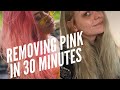 from pink to blonde in 30 minutes without bleach... by accident??