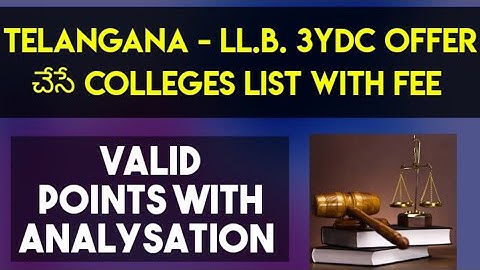List Of Colleges Offering LL.B. 3 YDC With Fee | By Krishna