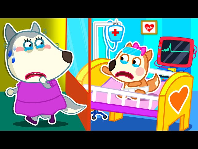 No No Mommy, Don't Leave Baby Alone at the Hospital 🐺 Funny Stories for Kids @LYCANArabic class=