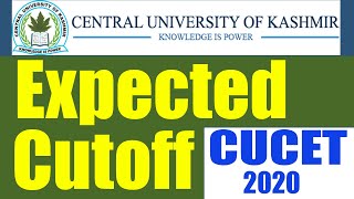 Expected Cutoff of C U Kashmir for CUCET 2020 | Cutoff of UG & PG Programmes in 2019