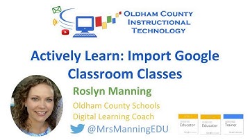 Actively Learn: Import Google Classroom Classes