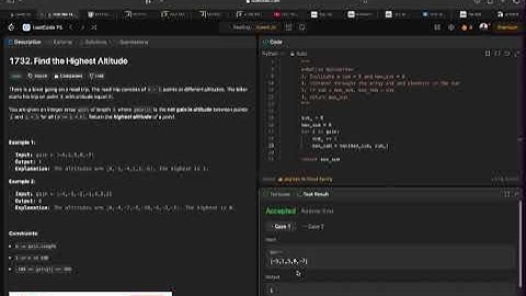 LEETCODE 75 | 1732. Find the Highest Altitude | Prefix Sum | EASY