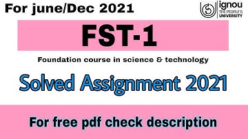 #ignou | FST-1 Solved assignment 2021 | ignou solved assignment 2021 | #samina_classes