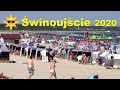 Świnoujście plaża 11-08-2020 wiatr i fale