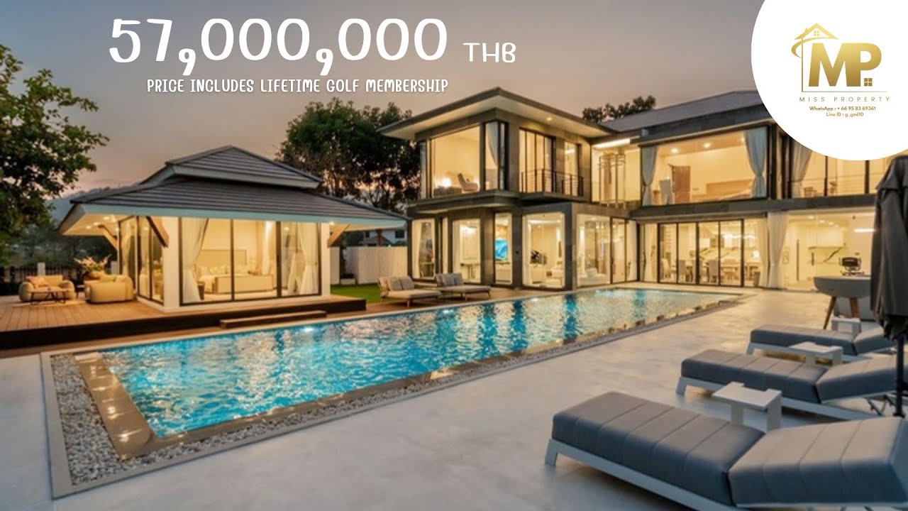 [EP123]⛳️✨Luxurious Villa On Palm Hills Golf Course Cha am - Hua Hin For Sale