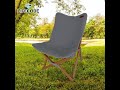 LIFECODE《北歐風》雙層帆布櫸木折疊椅/小川椅-藍灰色 product youtube thumbnail