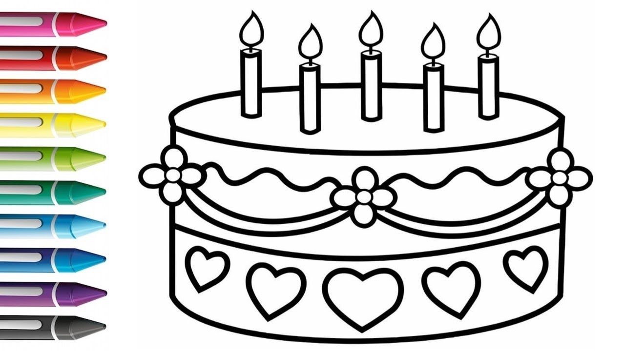 Как нарисовать сладкий торт: рисование, раскрашивание и рисование для детей и малышей | Давайте р...