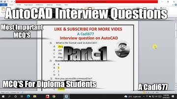 AUTOCAD MCQ QUESTION AND ANSWER | INTERVIEW QUESTION | AUTOCAD OBJECTIVE QUESTIONS | Episode 01