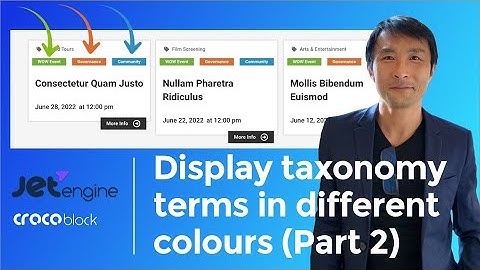 Elementor | Crocoblock JetEngine | Multiple taxonomy lables in different colours