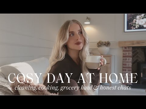 Cosy Day At Home | Cooking, M&S Grocery Haul, Cleaning & Honest Chats 🕯️🧺