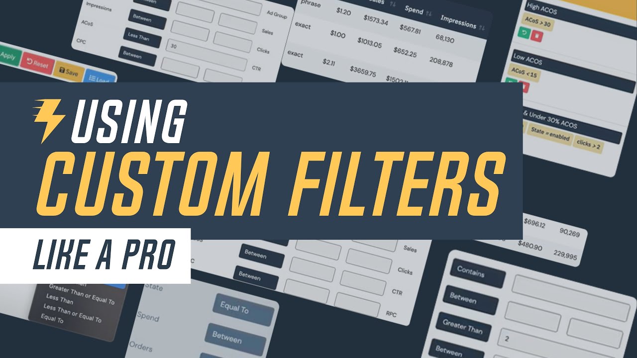 PPC Storm Tutorial - How to use Custom Filters - YouTube