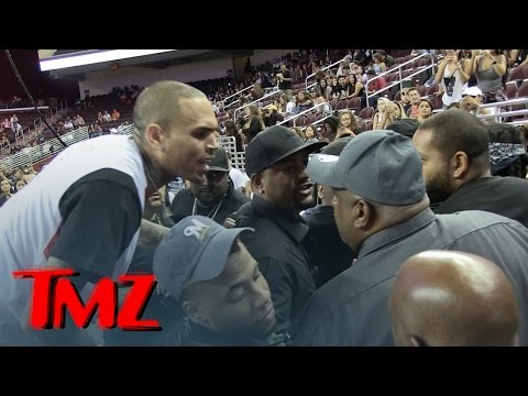 Chris Brown Goes Off On Fan During Basketball Game, Cops Step In | TMZ
