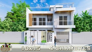 Villa R+1 de 150m² avec 4 Chambres I 10m x 15m I sis à Dakar Sénégal  #Dakar #Senegal #maison #150m²