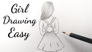 Learn how to draw a girl easy back side drawing of step by pencil
sketch tutorial....easy.girl tutorial for beginners.. my d...